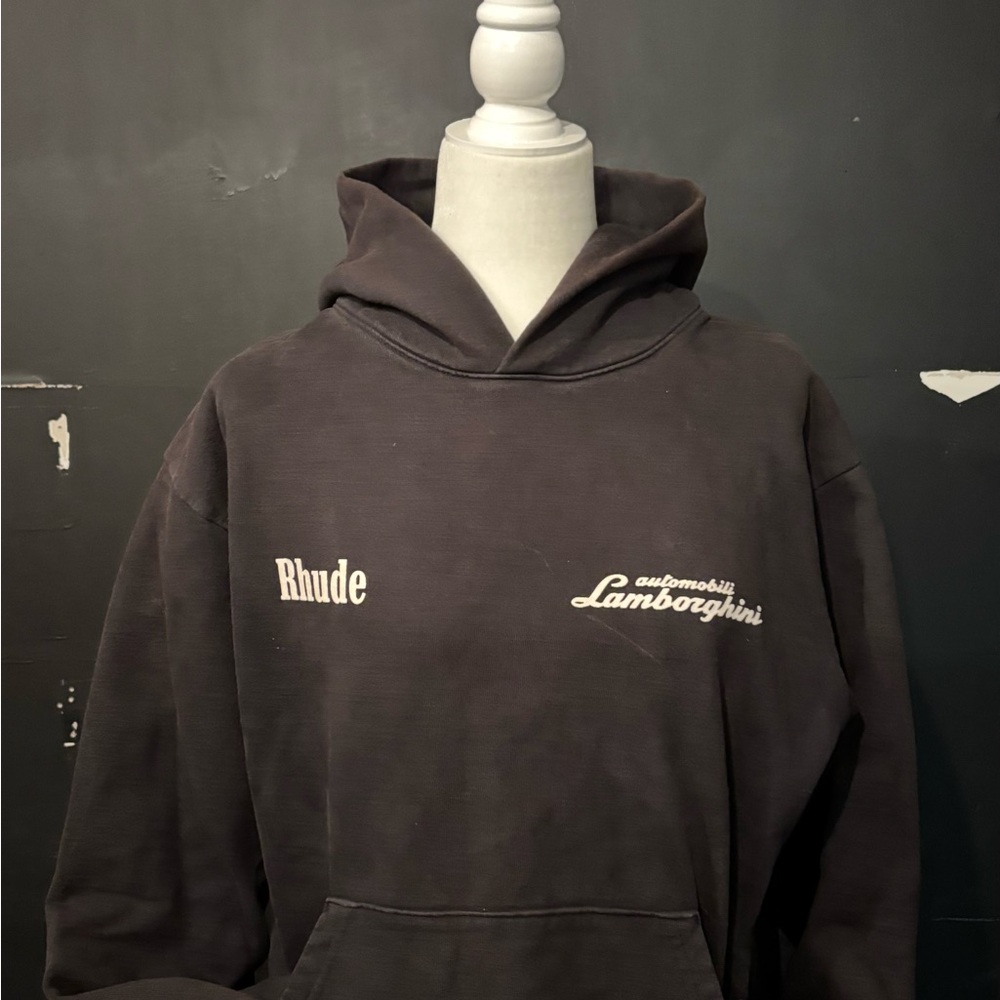 Rhude Black Pullover Sweater with Logo Embroidery
